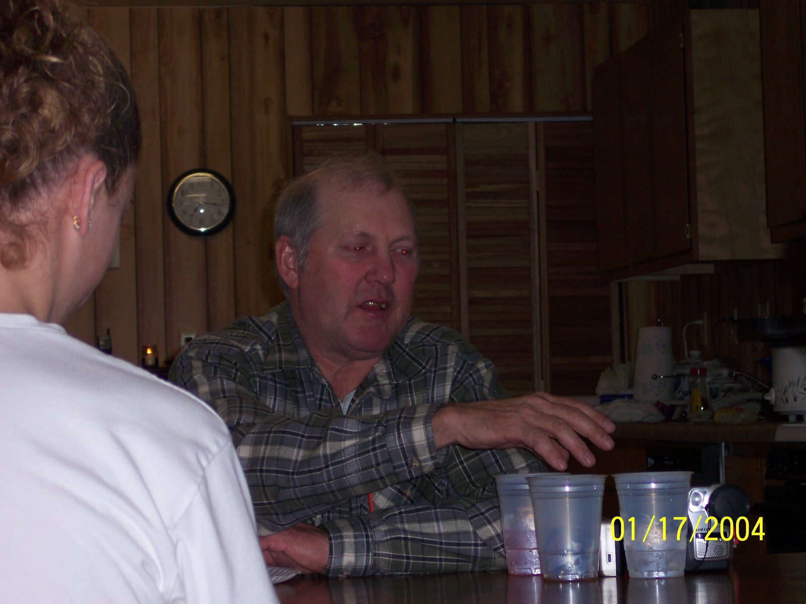 At the kitchen table